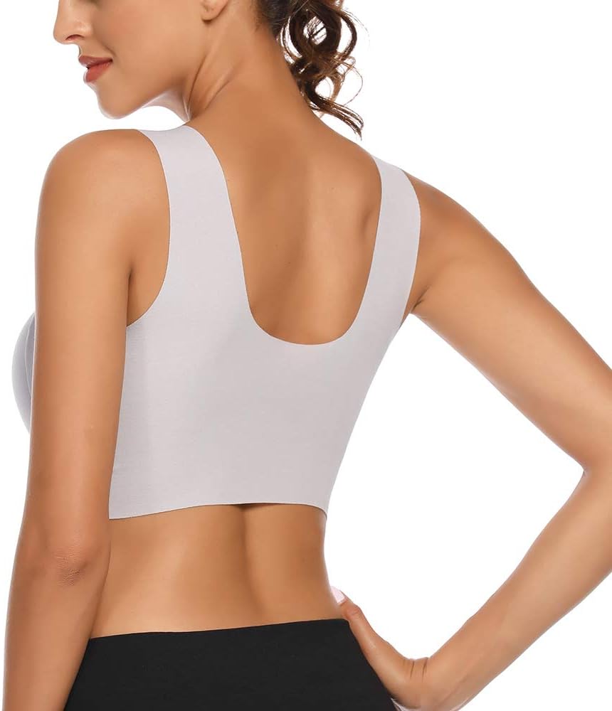 WOWENY Womens Wirefree Seamless Bras Everyday Lounge Bra Sleeping Full Coverage Pullover Bra