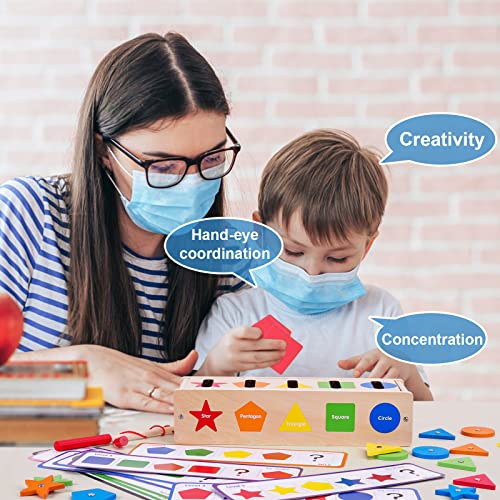 Aishun Wooden Shape Sorter & Stacking Toys For Toddlers 3 Year Old, Color Sorting & Matching Fun, Fishing Game, Early Educational Block Puzzles, Gift For Toddlers Boys And Girls #TOP5