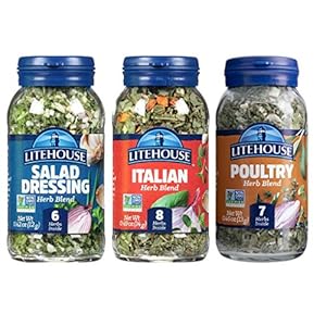Litehouse Freeze-Dried Flavors Variety Herb Blend Pack, (Italian, Poultry, Salad Dressing Herb Blend,) – Organic Spice, Non-GMO, Gluten-Free – 3-Pack