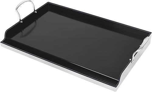 Utheer Plancha antiadherente de cerámica de acero inoxidable de 25 x 16 pulgadas para parrilla de gas, carbón, plancha grande para estufa, no