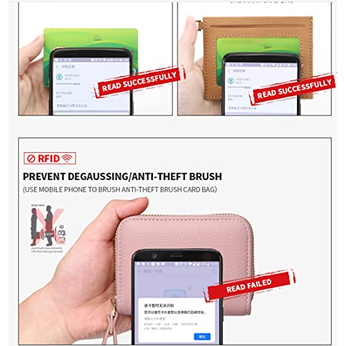 ZMREN Porte Cartes de Crédit, Porte Cartes Cuir Blocage RFID, avec Titulaire de la Carte de crédit Cash ID - Rouge – vue 5