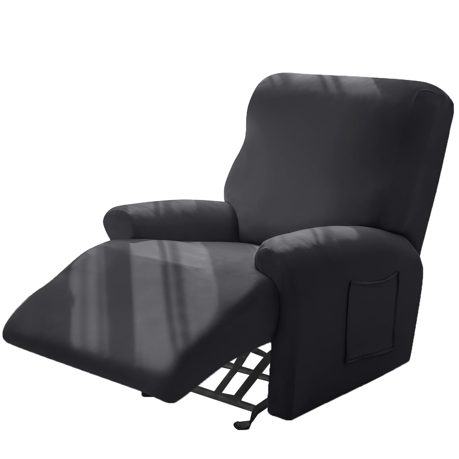 Alishomtll 4 Pieces Recliner Chair Covers, Stretch Recliner Sofa Covers with 2 Side Pockets