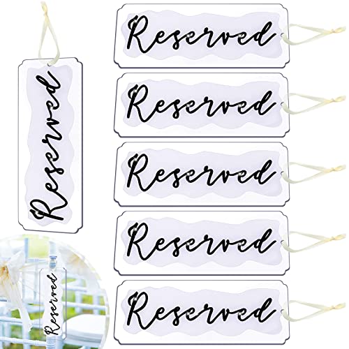 Panneaux réservés chaises mariage en acrylique blanc et noir x6 pour banc église
