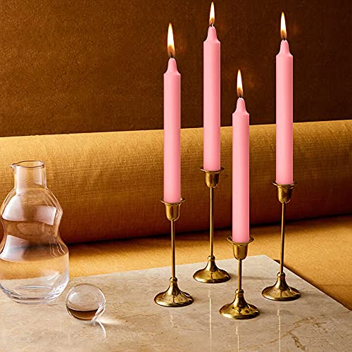 Image of AuraDecor Pack of 50 Stick Candles || Especially Meant for Healing, Chakras, Ritual Candles, Decoration, Lighting, Home Decor || Burning Time 3 to 4 Hours Each (Pink), Paraffin Wax