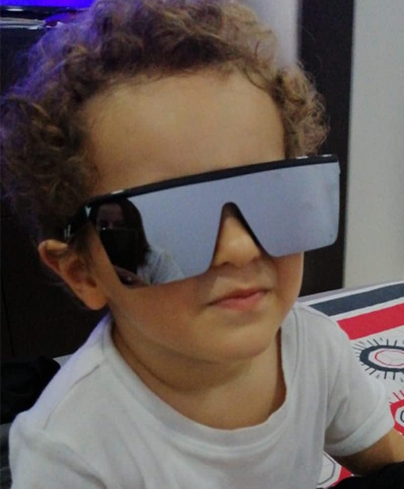 FEISEDY Kids Sunglasses, Flat Top Shield Square Sunglasses with Rimless Fashion Shades for Age 1-7, B4061 - Image 6