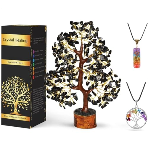 Black Tourmaline Crystals Tree -...