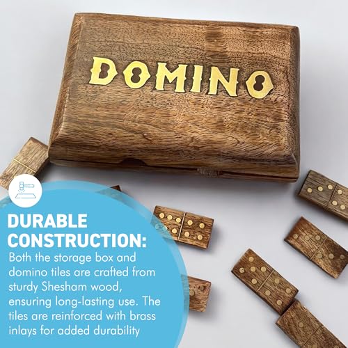 Juego de domino de madera artesanal elegante miniatura 2