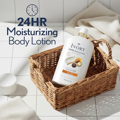Image of Ivory Hand & Body Lotion, 24hr Moisturizing, Repairs Extra Dry Skin, All Day Hydration, Lightweight Formula, Absorbs Instantly, Perfect for Daily Use, Shea Butter Blend, Honey Scent, 27 fl oz