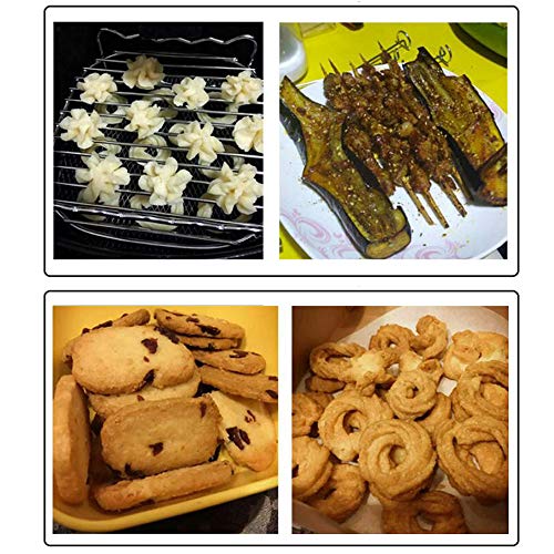 ANQIA Luftfritteuse, doppellagig, rund, 5 Spieße, 22,9 cm, 5,3 QT oder höher, Edelstahl, 5,02 Liter, Weiß/Opulenter Garten – Bild 6