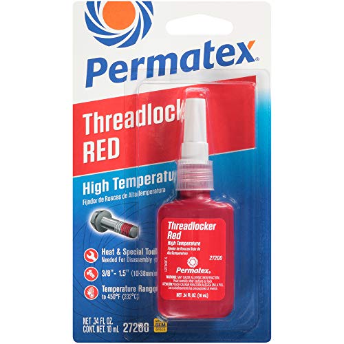 Permatex 27200-6PK High Temperature Threadlocker Red, 10 ml (Pack of 6)