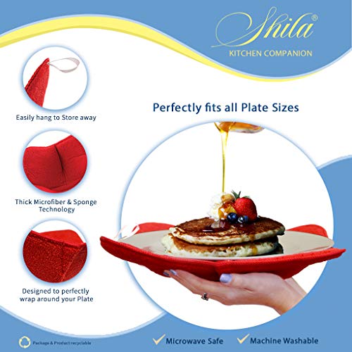 image for SHILA Plate Huggers, Colorful Set of Microwave-Safe Hot Plate & Large 