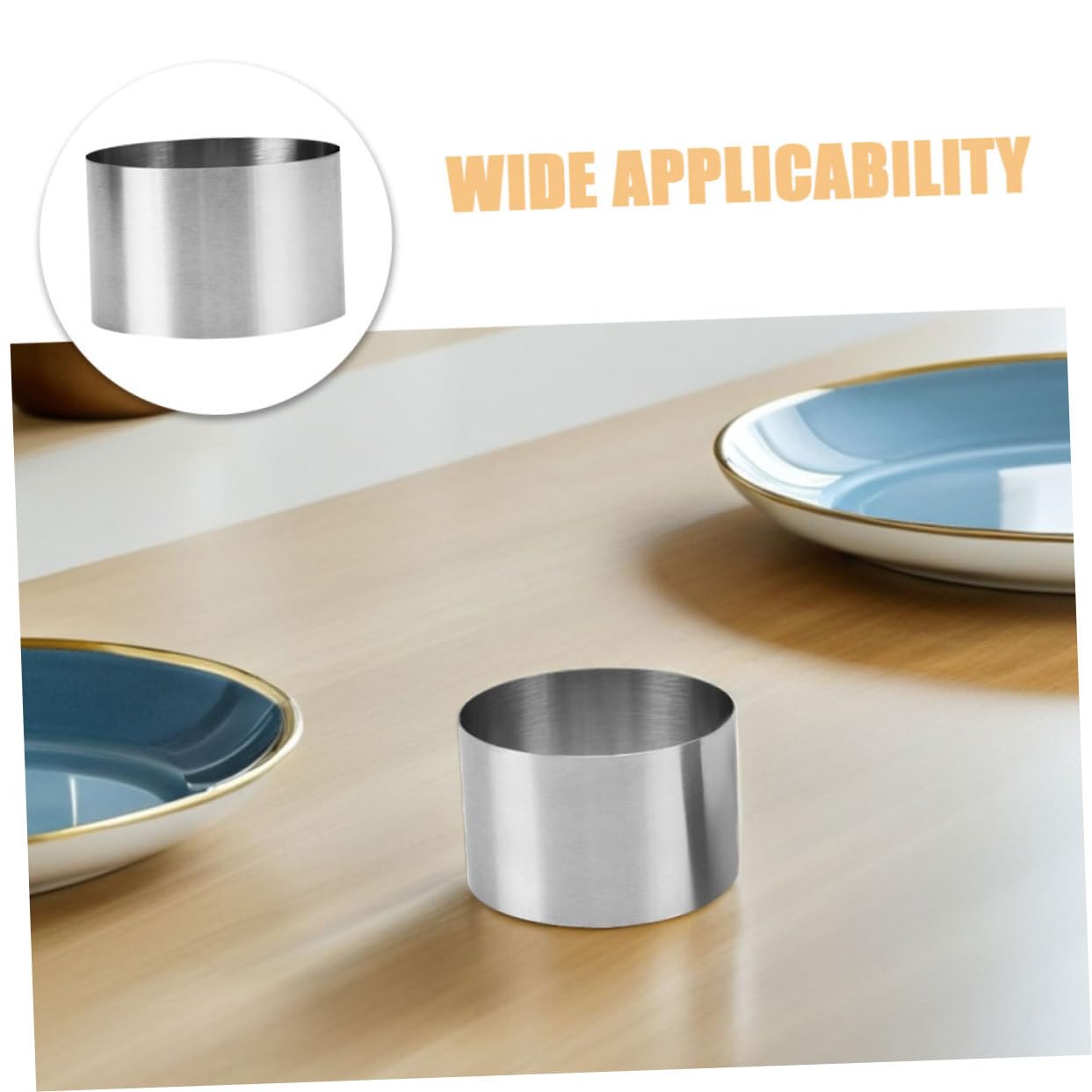 Juego de 8 Aros de Acero Inoxidable para Hornear Pasteles, Tartas y Mousse Diseño Redondo Bordes Lisos, Resistencia al Calor, Fácil Limpieza, Adecuado para Repostería Casera