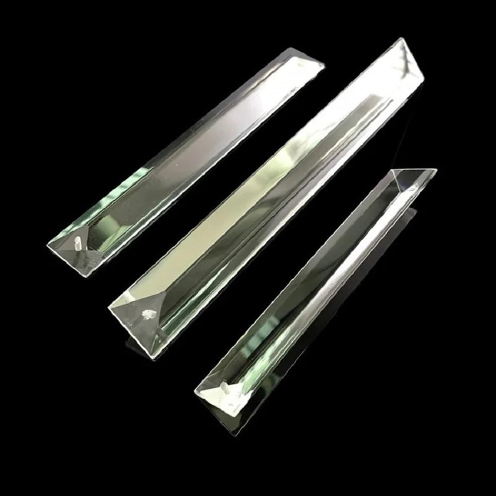 Attrape-Soleil de Jardin Prisme Triangulaire Transparent en 1 Trou/2 Trous, pièces de pendentifs de Lustre Colliers pendentifs Faits à la Main(22x220mm 10pcs)