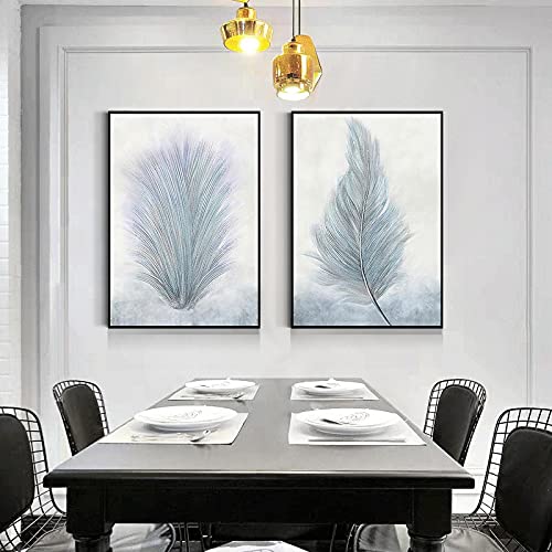 Toile Plume Abstraite Scandinave - Solution Décoration Murale Salon Moderne sans Cadre