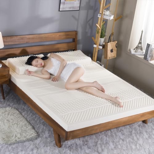 100% Natur-Latex Matratze,Kompression Und Keine Verformung, Wabenporenbelüftung, Weich Und Bequem,Naturkautschuk Matratze,4in,160x200cm(63x79in) – Bild 3