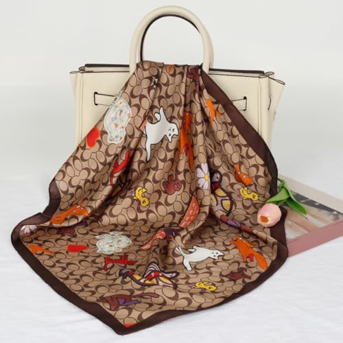 Relang Fashion silk Satin Head Scarf for Women Hair Bandana Hair Scarf Wrap Neck Scarf for Women 27.5×27.5 inches3