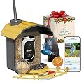 Centvicam Smart Bird Feeder with 2K Camera: Wireless Wild Bird Feeder for Outside with AI Identify Birds Species Solar Powered,HD Video Live Stream, Instant Arrival Alerts - Yellow