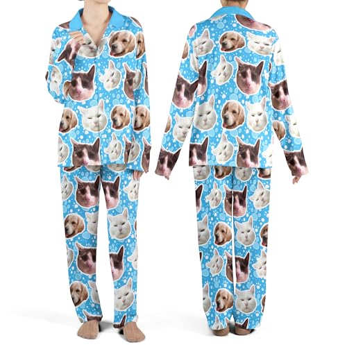 Customized Face Pajamas Set, Personalized Picture Pajama Pants, Funny Gifts For Men Women Pet Matching Couple2