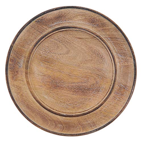 Platos Base de Madera Diseño (Set de 4) Color Tan miniatura 1