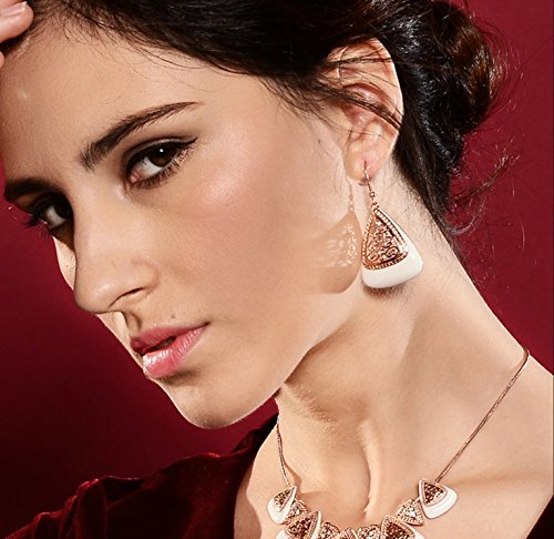 Crystal Lady Enamel Plated Rose Gold Color Stud Earrings Jewellery for Women - Image 3