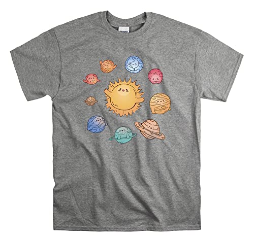 T-shirt Solar System mignon motif Voie Lactée gris sport XXL
