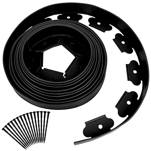 Eugieove 5 m Premium-Garteneinfassungszaun, Soforteinfassungs-Kit für den Außenbereich aus Einer Hand, einfach zu schneiden und schnell zu installieren, praktisch, für Bäume, Blumenbeete, Gärten Cover