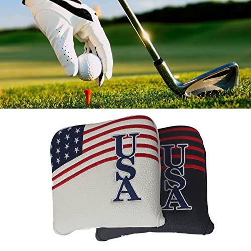 Mallet Putter Cover, Golf Club Head Covers With Leather Stripes Magnetic Closure Odyssey Putter For Scotty Cameron Golf Builder (Elegant White) #TOP2
