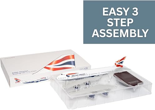 British Airways Model Plane Boeing 747-400 with G-CIVY registration in 1/200 scale, 37 cm long plastic model plane