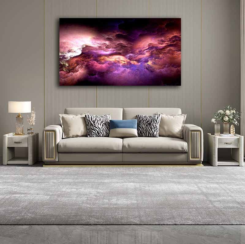 Amazon.co.jp: 大きいサイズ抽象的な色の雲のキャンバスの絵画の現代