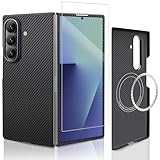 Docarbofi for Samsung Galaxy Z Fold 7 Case, Carbon Fiber Case for Z Fold 7, Ultra Slim & Thin Minimalist Protective Cover, NO-case Feeling, 600D Aramid Compatible with Magnet-2Pcs Screen Protector