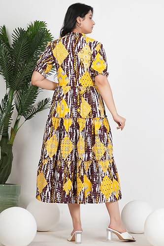 Image of Kuruti B Sheets Women's Cotton Floral Printed Regular Fit Anarkali Kurta for Women