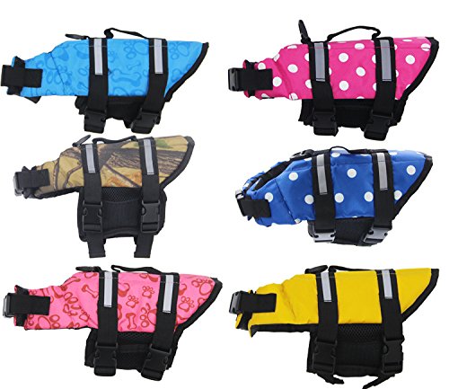 Mummumi® Dog Life Jacket, Adjustable Dog Swim Vest With Handle Pet Puppy Saver Swimming Lifejackets Vest Coat (L, Orange) #TOP4