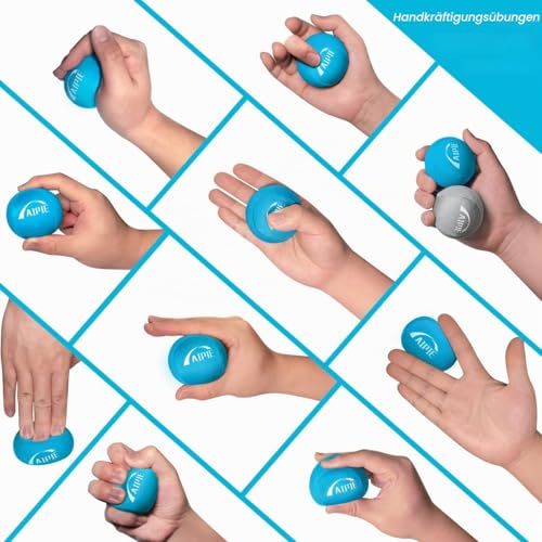 AIPIE Griffstärke Ball Handtrainer 3 Stück Massageball Handtrainer Griffbälle Klettern Ball Hand Trainingsgerä Antistressbälle zur Kräftigung von Hand und Finger und Druckentlastung