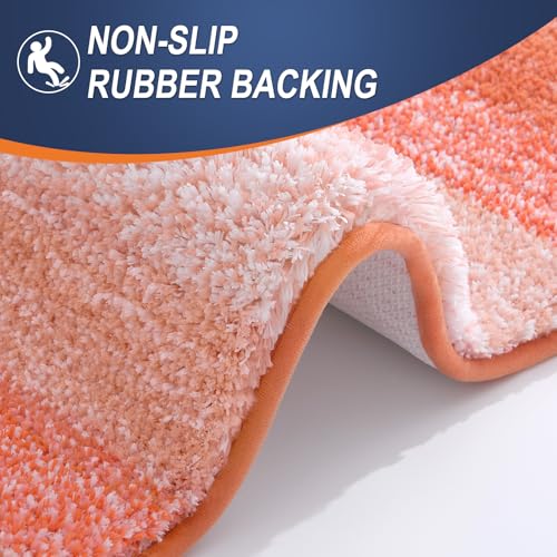 Image of OLANLY Large Bathroom Rugs Mat 54x24, Extra Soft Absorbent Microfiber Bath Rugs, Rubber Backing, Quick Dry, Machine Washable Bath Mats for Bathroom Floor, Tub and Shower, Home Decor Accessories, Coral