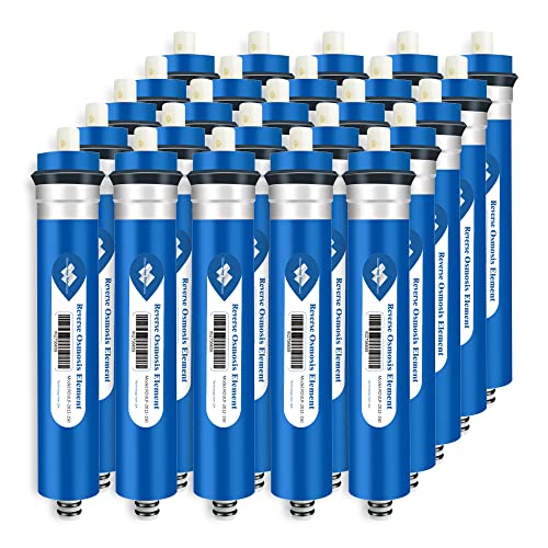 Membrane Solutions Reverse Osmosis Membrane 150 GPD 12" x 2" RO Membrane Water Filter Replacement Fits Under Sink RO Drinking Water Purifier System, 25-Pack