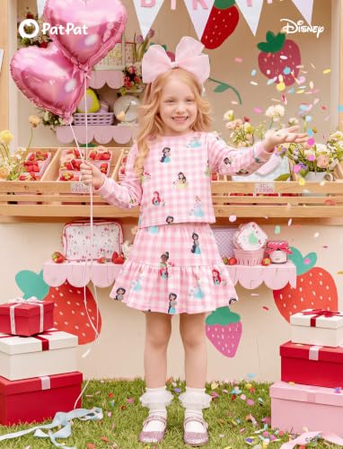 Image of Disney Girls' 2-Piece Outfit Sweatshirt Top & Pleated Skirt Set 2-9Y