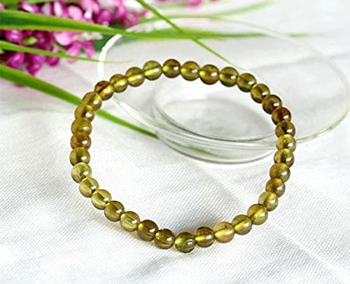 Tourmaline oeil de chat vert olive bracelet perles rondes LKBEADS