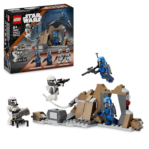 LEGO Star Wars: The Mandalorian Pack de Combate: Emboscada en Mandalore, Juguete de Construcción de Fantasía con Minifiguras, Regalo Coleccionable para Niños y Niñas de 6 Años o Más 75373