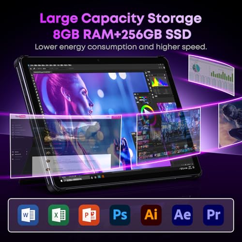 Image of CHUWI 2 in 1 Laptop Tablet, 8GB RAM 256GB SSD, Intel Core i3 (3.9GHz), Hi10 X2 Windows 11 Tablet with Magnetic Keyboard, 10.1'' HD Touchscreen Display, 5MP Camera, WiFi 6, BT 5.3