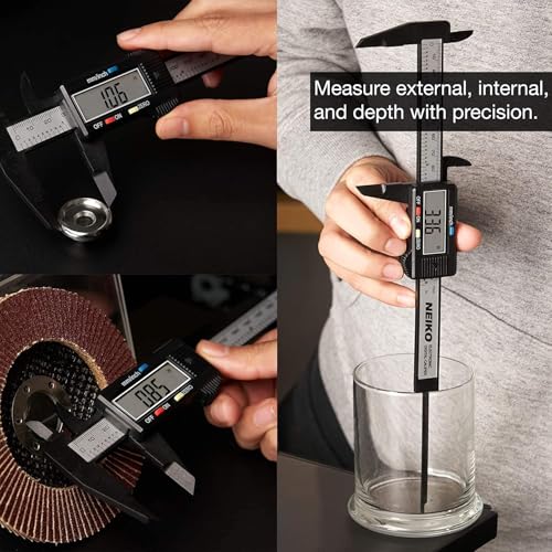 Image of NEIKO 01417A 6 inch Digital Caliper | Electronic Measuring Tool | Range of 0-6 inchor 0-150mm | Inch and Millimeters | Large LCD Display | External and Internal Measuring Jaw | Zero Setting and Auto Off