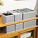 Braozaiw Schubladenorganisationen, Aufbewahrungsteiler Set, faltbare Stoff-Organiser für Kleidung, Unterwäsche, Socken, Kleidung Organiser (Hellgrau 12 psc/mix)