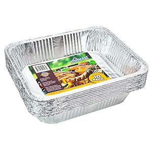 EHOMEA2Z Aluminum Pans Disposable Half Size (10 Pack) 9×13,Prepping, Roasting, Food, Storing, Heating, Cooking, Chafers, Catering, Crawfish Trays