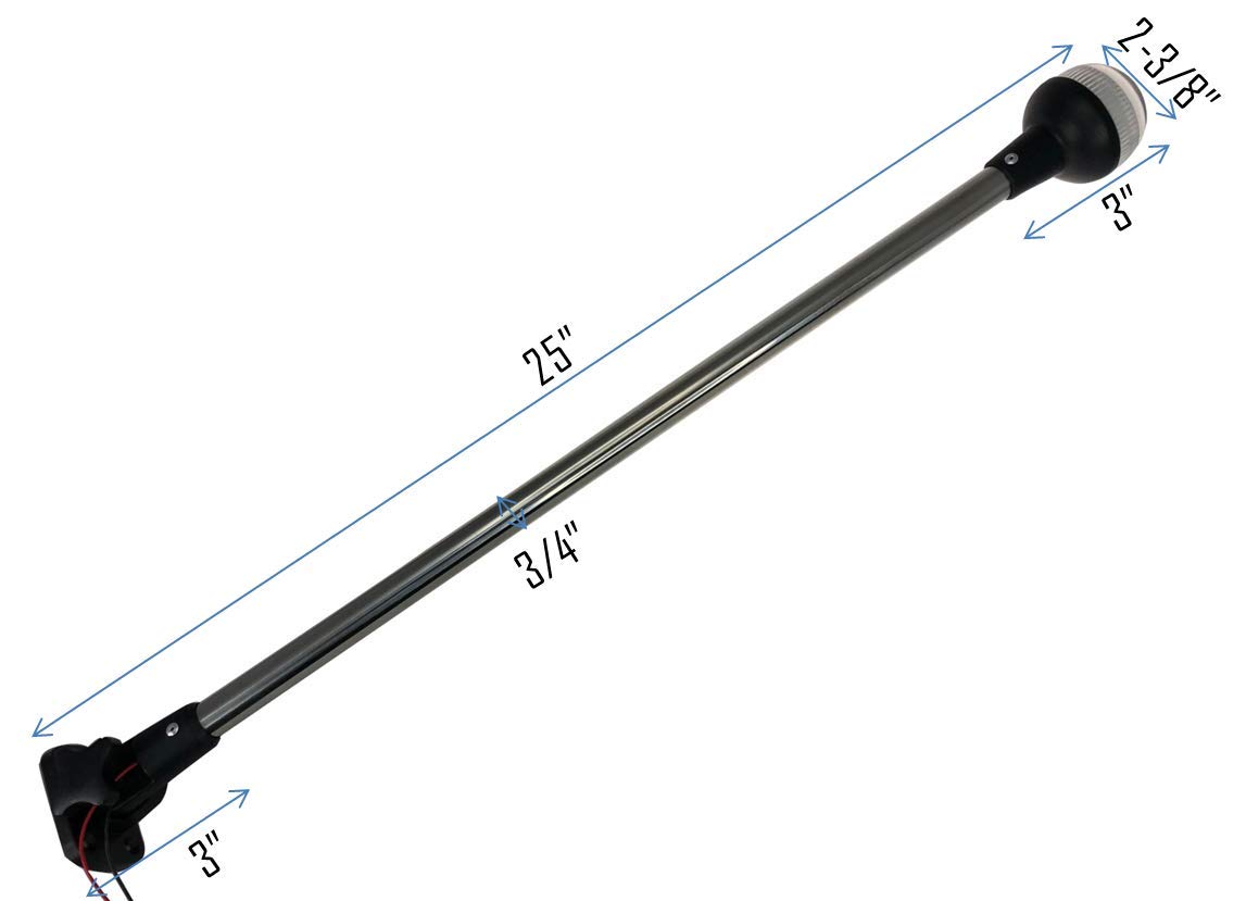 Pactrade Marine RV Adjustable Folding All Round Navigation Pole Light 25