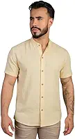 Camisa Social Masculina Manga Curta Gola Padre Elegante e Versatil Tendencia Verão