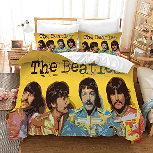 NICHIYO The Beatles Parure de lit 3 pièces en microfibre avec housse de couette et taie d’oreiller Impression numérique… - Les Beatles, Paul McCartney, John Lennon, RIngo Starr, George Harrison NICHIYO The Beatles Parure de lit 3 pièces en microfibre avec housse de couette et taie d'oreiller Impression numérique… – Image 4