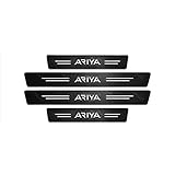 新型【アリア】用 ARIYA スカッフプレート 車用サイドステップガード 炭素繊維テクスチャー エヴォルブ／アセンタ／プレミア／ニスモ／B6 などの車種に適用 車用ドアモール サイドモール 傷防止 防雨水 車両保護 4点セット（ARIYA）