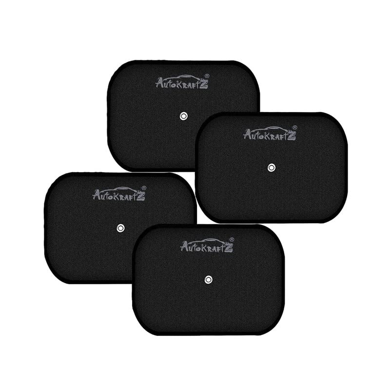 AutokraftZ 4 Pcs Universal Car Window Sun Shades - Privacy, UV Protection Premium Sunshades for car with Suction Cups - Block 98% UV Rays for Napping, Camping fit for All Cars Black