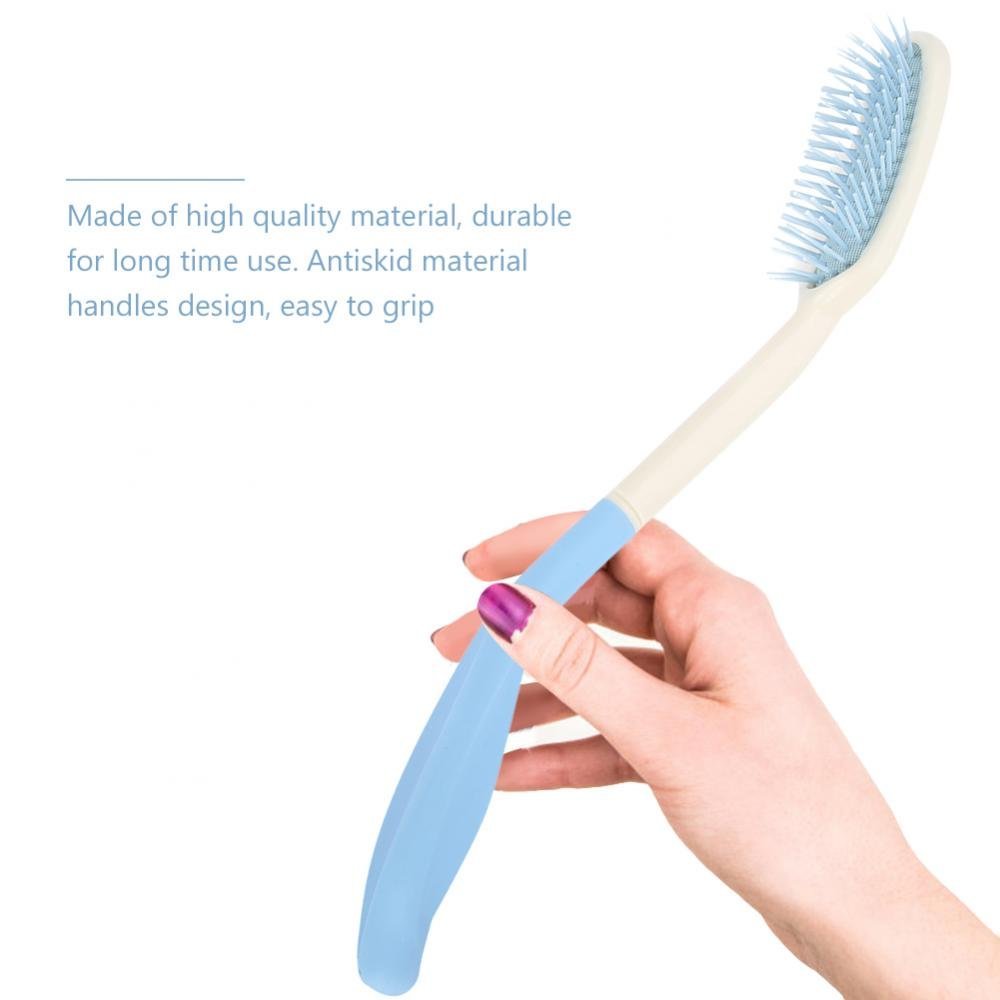 1Pcs Langer Stiel weicher Bürste, langer behandelter Bürsten Langer Griff Bürste Anti-Rutsch ergonomische lange Bürste-Reichweite(Haarbürste)