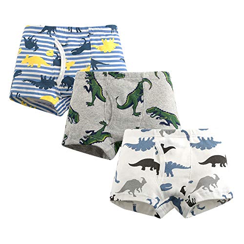 Yanzi6 Baby Toddler Kids Boys Boxer Brief 3-Pack Underwear Set Boxer, Pj010, 7-8 Years