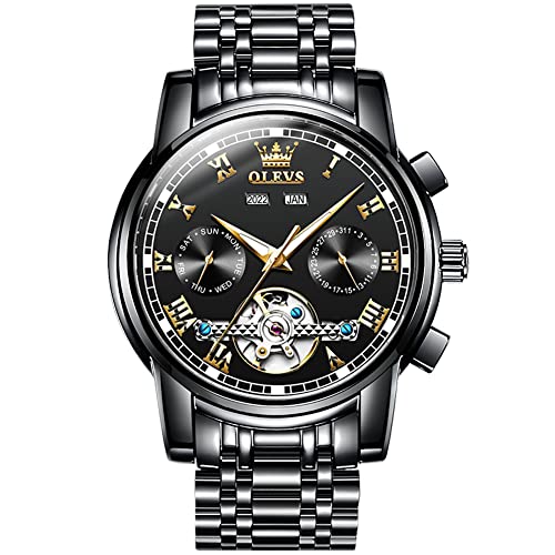 Image of OLEVS Watches for Men Stainless Steel Business Dress Large Easy to Read Analog Watch Waterproof Luminous Casual Luxury Men Watch